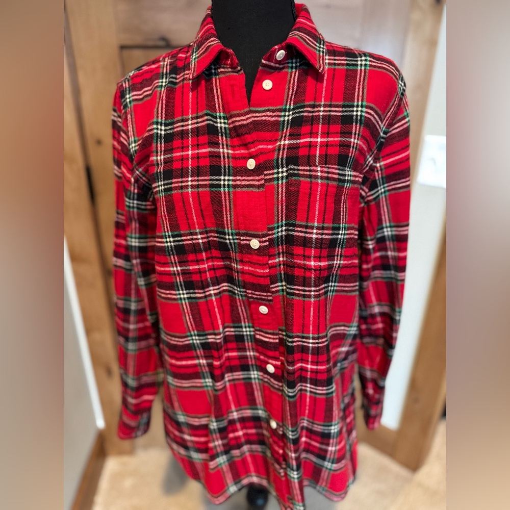 J. crew holiday plaid flannell shirt